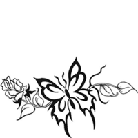 Temptu Pro Transfer Sweet Butterfly Rose - Трансферная татуировка 
