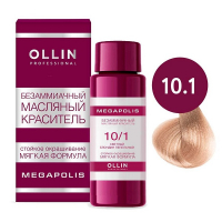 Ollin Professional Megapolis - Безаммиачный масляный краситель 10/1 светлый блондин пепельный 50 мл