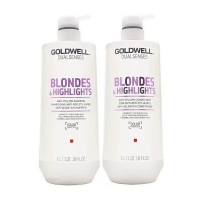 Goldwell Dualsenses Blondes & Highlights Anti-Yellow Set - Набор для светлых и мелированных волос (кондиционер 1000мл; шампунь 1000мл)