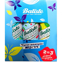 Batiste Dry Shampoo Kit Chery + Tropical + Original - Набор сухих шампуней 3x50 мл