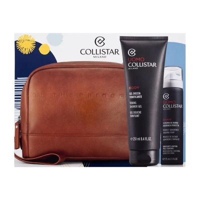Collistar Linea Uomo - Набор (мужской гель для душа 250 мл + пена для бритья 200 мл+косметичка)