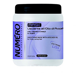 Brelil Numero Liss Smoothing Mask - Маска разглаживающая с маслом авокадо для пушистых и непослушных 1000 мл