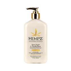 Hempz Sugar and Vanilla Bean Herbal Moisturizer  - Молочко для тела увлажняющее карамель и ваниль с мерцающим эффектом 500 мл