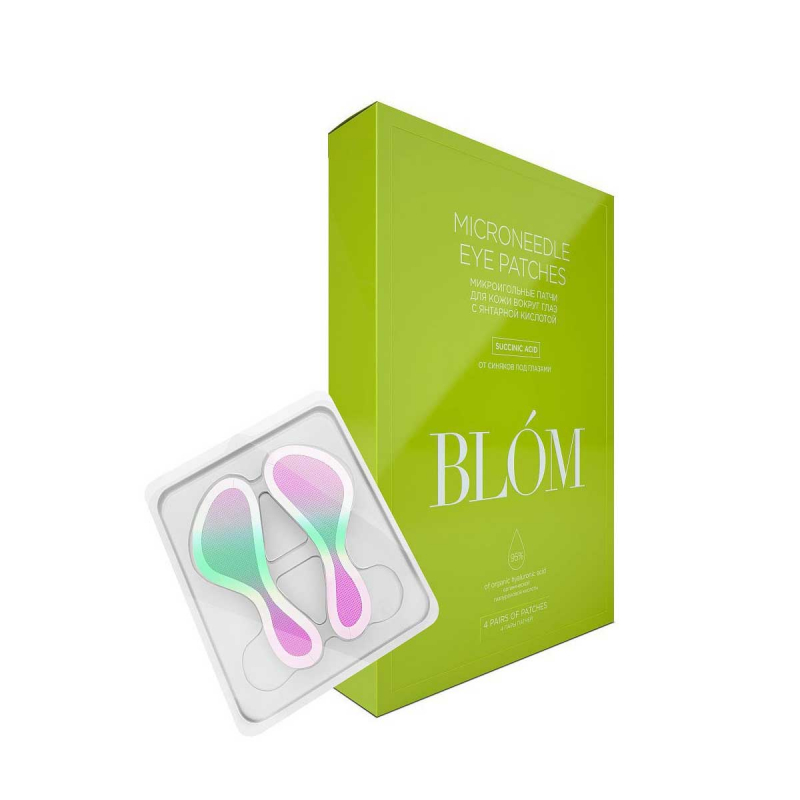 BLOM Microneedle Eye Patches - Микроигольные патчи для глаз "янтарная кислота" 4 пары