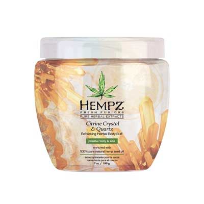 Hempz Citrine Crystal and Quartz Herbal Body Buff - Скраб для тела с мерцающим эффектом желтый кварц 198 г