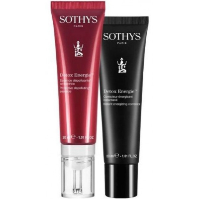 Sothys Detox Energie Set - Набор детокс-уходов для лица (детокс-эссенция с защитным действием 30 мл, энергонасыщающий крем-корректор мгновенного действия 30 мл)