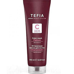 Tefia Color Creats Color Mask With Monoi Oil Platinum - Оттеночная маска для волос с маслом монои платиновая 250 мл