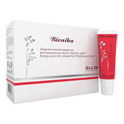 Ollin BioNika Colored Energy Serum - Энергетическая сыворотка для окрашенных волос "яркость цвета" 10*15 мл