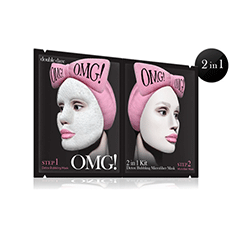 Double Dare OMG 2In1 Kit Detox Bubbling Microfiber Mask - Маска двухкомпонентная для глубокого очищения и питания кожи лица (5 шт)