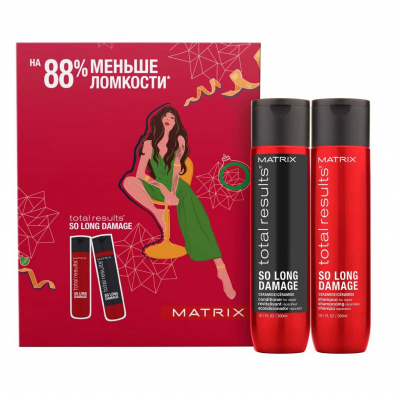 Matrix Total Results So Long Damage - Новогодний набор для восстановления поврежденных волос (шампунь 300 мл + кондиционер 300 мл)
