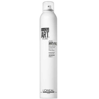 L'Oreal Professionnel TECNI.ART Fix Anti-Frizz Pure - Спрей сильной фиксации с защитой от влаги и уф-лучей (фиксация 4) без запаха 400 мл