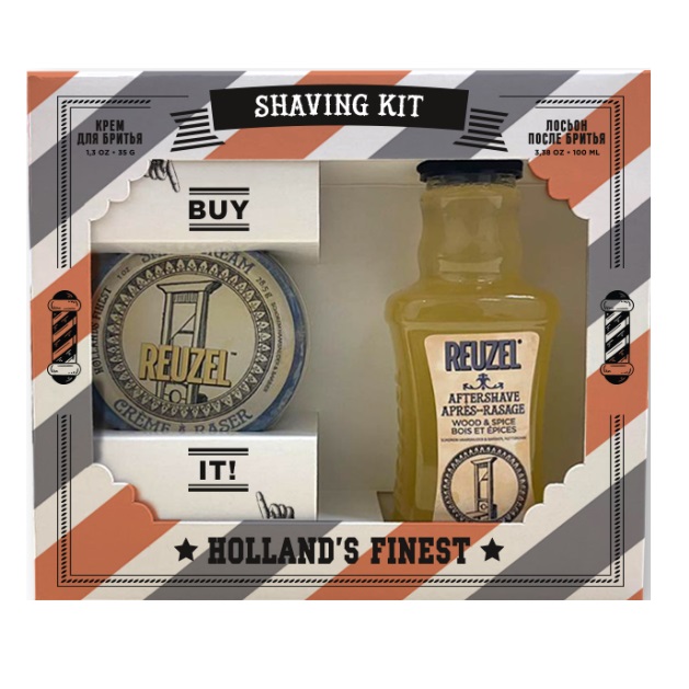 Reuzel "Shaving Kit" - Подарочный набор для бритья (крем для бритья 28,5 г, лосьон после бритья 100 мл)