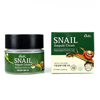 Ekel Snail Ampoule Cream - Крем ампульный для лица с муцином улитки 70 мл
