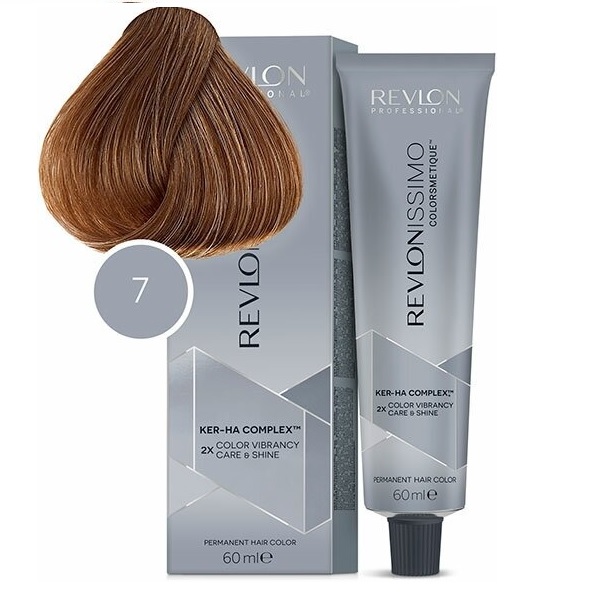 Revlon Revlonissimo High Coverage NMT - Перманентная краска для седых волос №7 блондин  60 мл  