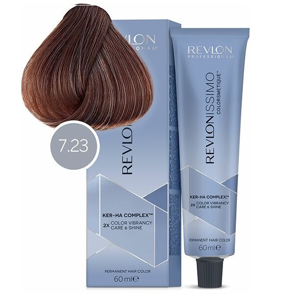 Revlon Revlonissimo High Coverage NMT - Перманентная краска для седых волос №7-23 перламутровый блондин  60 мл  