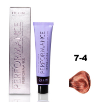 Ollin Performance Permanent Color Cream - Перманентная крем-краска для волос 7/4 русый медный 60 мл