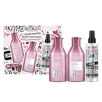 Redken Volume Injection Set - Косметический набор для объёма волос (шампунь; кондиционер; спрей) 750 мл