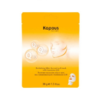 Kapous Face Care Mask With Coenzyme Q 10 - Тканевая маска для лица и шеи восстанавливающая с коэнзимом Q10 38 г