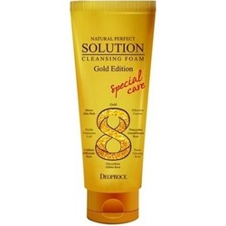 Deoproce Natural Perfect Solution Cleansing Foam Gold - Пенка для умывания (золото и восстанавливающие травы) 170 г