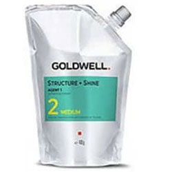 Goldwell Stright And Shine Agent 2 Medium - Смягчающий крем для окрашенных волос или волос с мелированием (до 30%) 400 мл