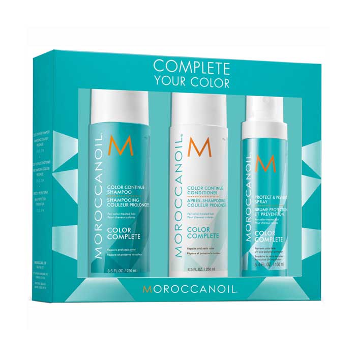 Moroccanoil Complete Your Color #2 - Набор для сохранения цвета волос (шампунь 250 мл, кондиционер 250 мл, спрей 160 мл)