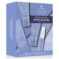 Alterna Caviar Restructuring Bond Repair Consumer Trial Kit - Набор "регенерация и мгновенное восстановление" (шампунь 40 мл, кондиционер 40 мл, сыворотку 7 мл, термозащитный спрей 25 мл)