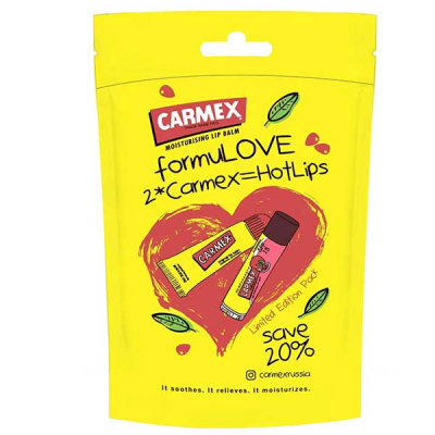 Carmex - Набор бальзамов (классика туба 10 г и стик гранат 4,25 г)