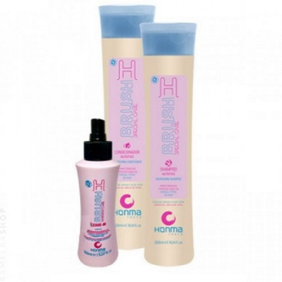 Honma Tokyo H-Brush Special Care - Набор для продления гладкости волос (шампунь 300 мл, кондиционер 300 мл, несмываемый кондиционер 150 мл)
