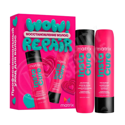 Matrix Total Results Instacure - Новогодний набор для восстановления поврежденных волос с жидким протеином (шампунь 300 мл + кондиционер 300 мл)