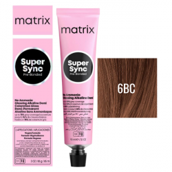 Matrix Super Sync Pre-Bonded 6BC - Краситель для волос безаммиачный темный блондин коричнево-медный 90мл