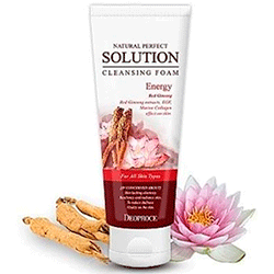 Deoproce Natural Perfect Solution Cleansing Foam Energy - Пенка для умывания (красный женьшень) 170 г