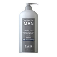 Ollin Premier For Men Shampoo Hair and Body Refreshening - Шампунь для волос и тела освежающий 1000 мл