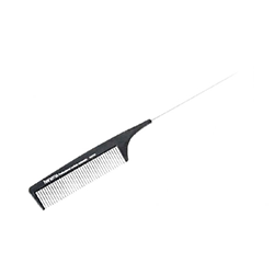 Harizma Professional h10670 - Расческа с металлическим хвостиком (карбон) 																																																				