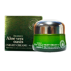 Deoproce Aloe Vera Oasis Night Cream - Крем ночной для лица 50 г
