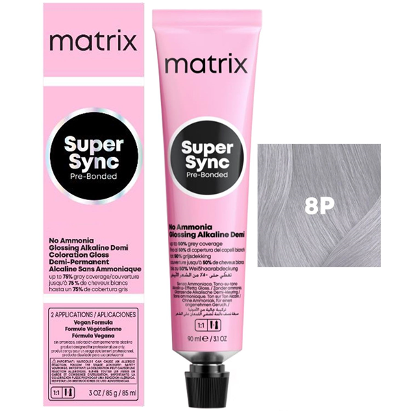Matrix Super Sync Pre-Bonded 8P - Краситель для волос безаммиачный светлый блондин жемчужный 90 мл