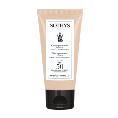 Sothys Sun Care Youth Protective Cream SPF 50 - Омолаживающий защитный крем для лица и чувствительных зон 50 мл