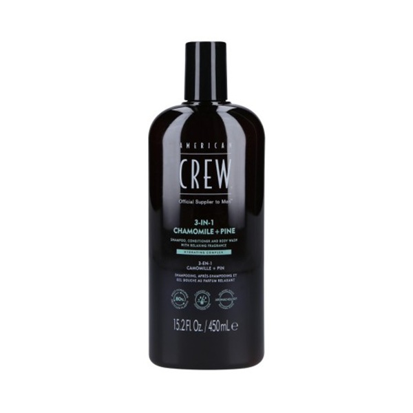 American Crew Relaxing Chamomile+Pine 3 in 1 – Средство 3 в 1 ромашка и сосна (шампунь + кондиционер + гель для душа) 450 мл