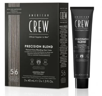American Crew Precision Blend - Краска для седых волос пепельный оттенок 5/6 3*40 мл