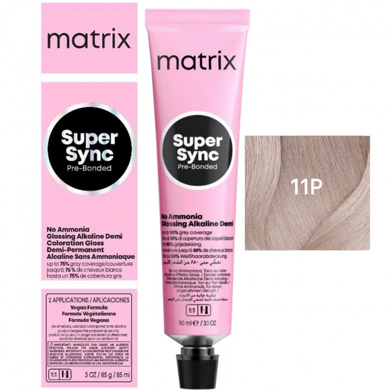 Matrix Super Sync Pre-Bonded 11P - Краситель для волос безаммиачный ультра светлый блондин жемчужный 90 мл