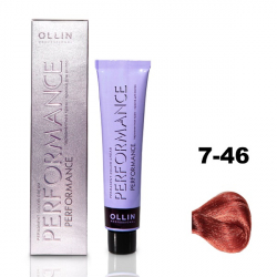 Ollin Performance Permanent Color Cream - Перманентная крем-краска для волос 7/46 русый медно-красный 60 мл