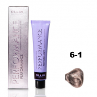 Ollin Performance Permanent Color Cream - Перманентная крем-краска для волос 6/1 темно-русый пепельный 60 мл