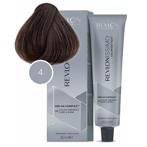 Revlon Revlonissimo High Coverage NMT - Перманентная краска для седых волос №4 коричневый 60 мл  