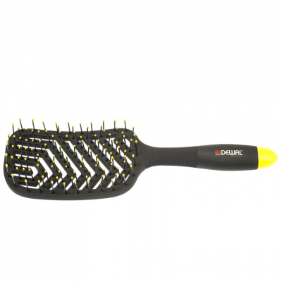 Dewal Banana Black BNN82 - Щетка массажная прямоугольная продувная, пластиковый штифт, 13 рядов