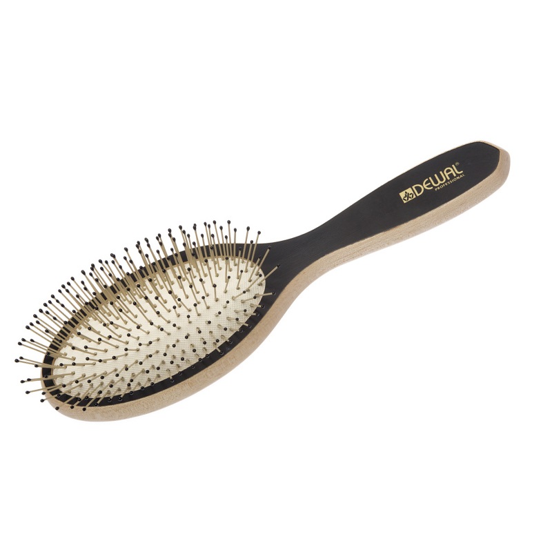 Dewal Blackwood BRB400 - Щетка массажная овальная большая, деревянная, нейлоновый штифт, 12 рядов