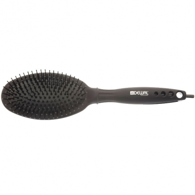 Dewal Black Magic BRBM7 - Щетка с нейлоновой щетиной овальная, черная 11 рядов