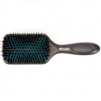 Dewal Magic Forest BRMF361 - Щетка массажная прямоугольная, деревянная, нейлоновый штифт + натуральная щетина,11 рядов