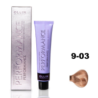 Ollin Performance Permanent Color Cream - Перманентная крем-краска для волос 9/03 блондин прозрачно-золотистый 60 мл