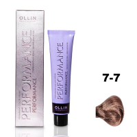 Ollin Performance Permanent Color Cream - Перманентная крем-краска для волос 7/7 русый коричневый 60 мл