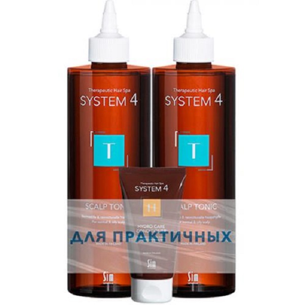 Sim System 4 - Для роста и питания волос (терапевтический тоник 500 мл х 2 + терапевтический кондиционер 75 мл)