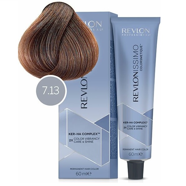 Revlon Revlonissimo High Coverage NMT - Перманентная краска для седых волос №7-13 бежевый-блондин  60 мл  